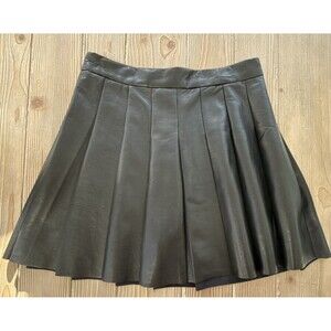 Truth By Republic Women’s Faux Leather Black Pleated Skirt - Size 6